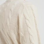 Maglia uomo girocollo a treccia panna 25FCCM010439 101 ACCADEMIE TESSILI 