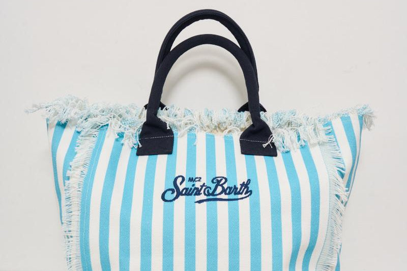 Borsa donna Vanity a righe celeste VANITY 03755H MC2 SAINT BARTH 