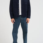 Overshirt uomo in velluto a coste blu 1000541 460 LES DEUX 