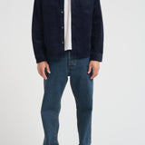 Overshirt uomo in velluto a coste blu 1000541 460 LES DEUX 