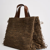 Borsa donna Onja in rafia marrone ONJA DARKTEA IBELIV 