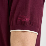 Polo uomo in maglia bordeaux SLOANCONTRAST 45 MC2 SAINT BARTH 