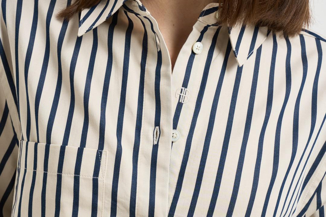 Camicia donna Essie a righe marroni 12065 STR13MARITIMESTRIPE ANINE BING 