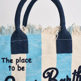 Borsa donna Colette a righe bianca e celeste COLETTE 02629L MC2 SAINT BARTH 