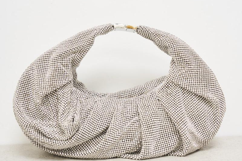 Borsa donna con strass argento YENNEFER SILVER BENEDETTA BRUZZICHES 
