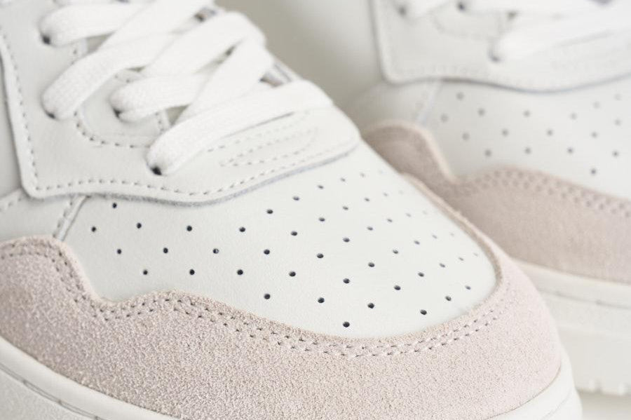 Sneakers uomo Medialist Low in pelle bianca e beige AULM LS30 AUTRY 