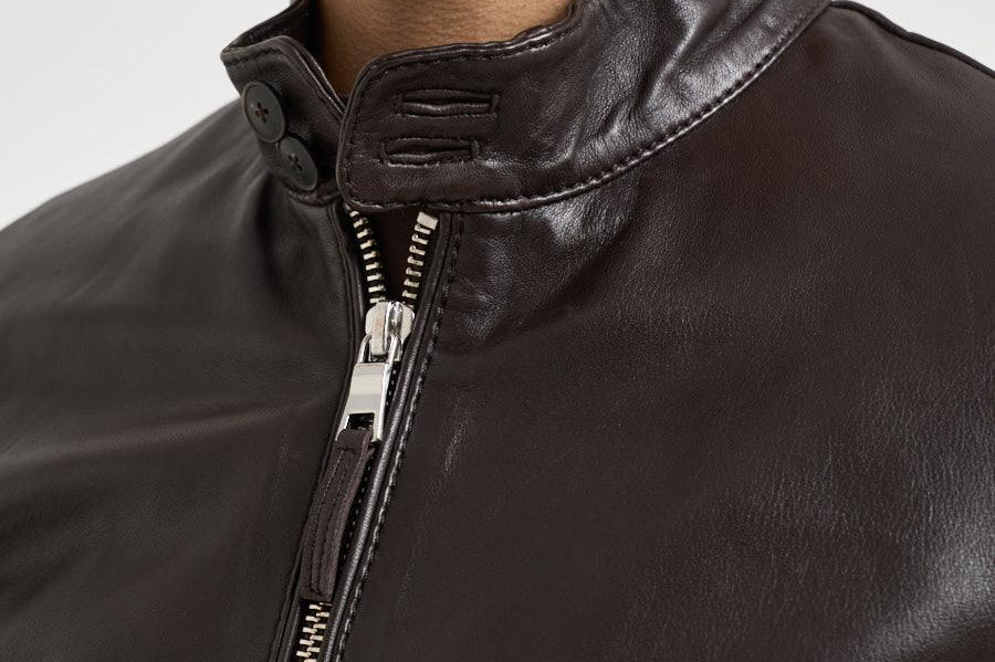 Giubbotto uomo in ecopelle moro ELVIS TANNING06 THE JACK LEATHERS 