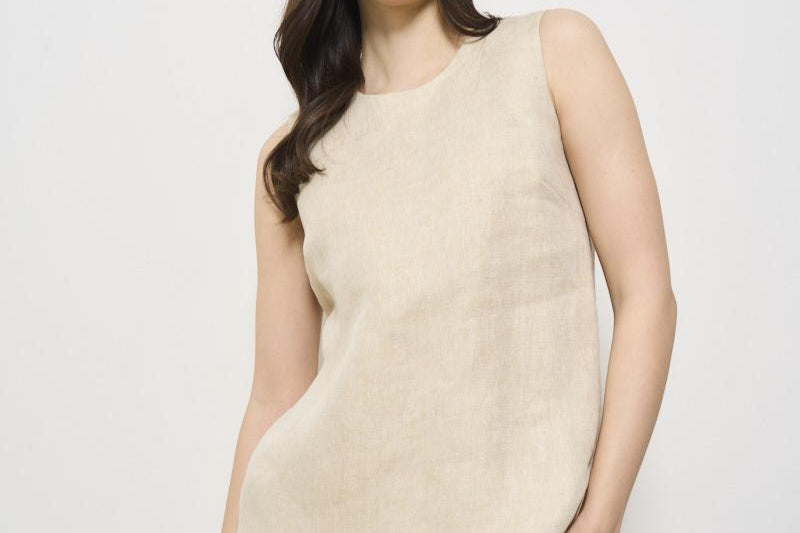 Top donna girocollo beige D312498 BETULLA004 P.a.r.o.s.h. 