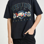 T-shirt uomo con stampa nera TT10012 3167BLACK RHUDE 