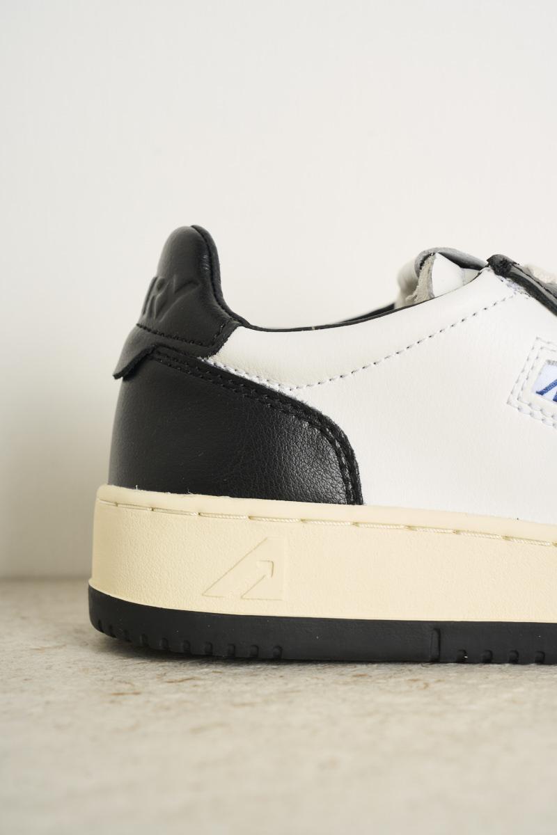 Sneakers uomo medalist low bicolor in pelle bianca e nera