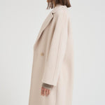 Cappotto donna midi doppiopetto panna TOKIO 023 MAX MARA STUDIO 