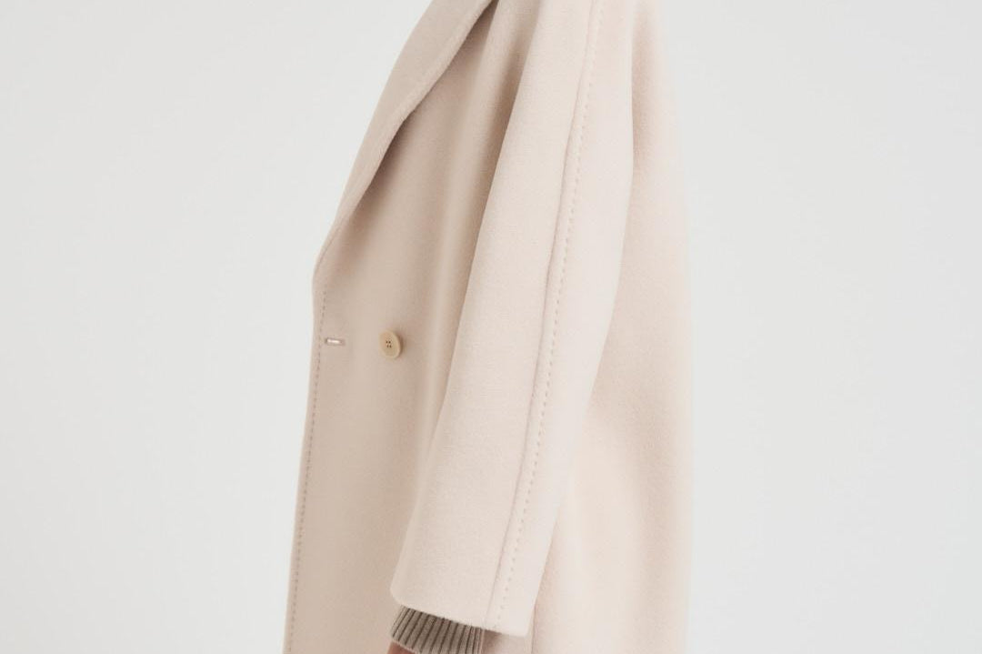 Cappotto donna midi doppiopetto panna TOKIO 023 MAX MARA STUDIO 