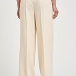Pantalone donna gamba larga avorio 106918 A2W6C00 PINKO 