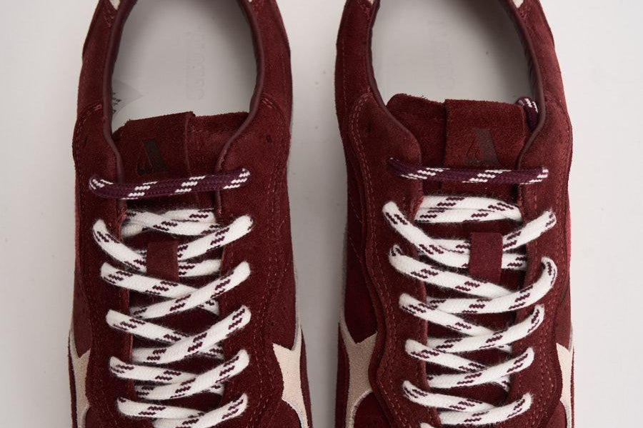 Sneakers donna in suede bordeaux e panna S101114 11 ALOHAS 