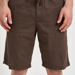 Bermuda uomo in lino marrone 26P717 82 PERFECTION 