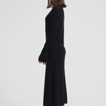 Abito donna lungo con collo alto nero 2025346 BLACK LISA YANG 