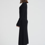 Abito donna lungo con collo alto nero 2025346 BLACK LISA YANG 