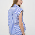 Camicia donna Nicol a righe celeste Y5SK34 75RIG SEMICOUTURE 