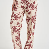 Pantalone donna stampa floreale panna S6SS66 FLW65 SEMICOUTURE 