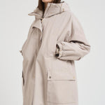 Parka donna ampio midi panna GAIL 001 MAX MARA STUDIO 