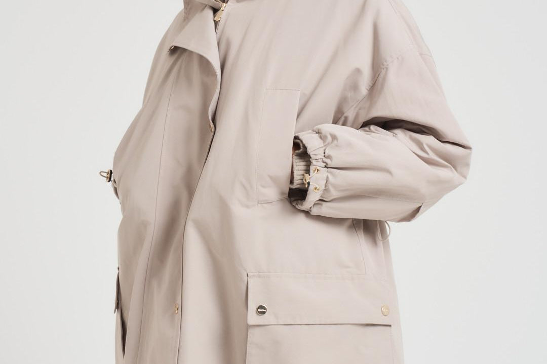 Parka donna ampio midi panna GAIL 001 MAX MARA STUDIO 