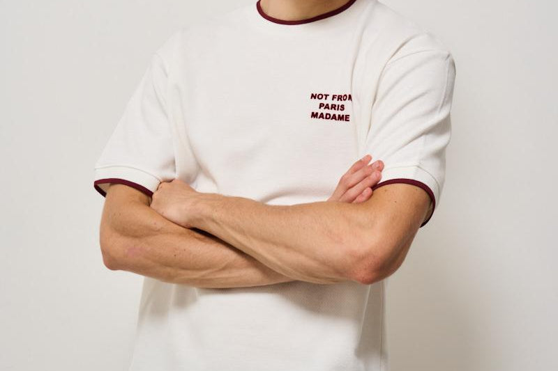 T-shirt uomo girocollo panna e bordeaux TS262 CO167OW DROLE DE MONSIEUR 