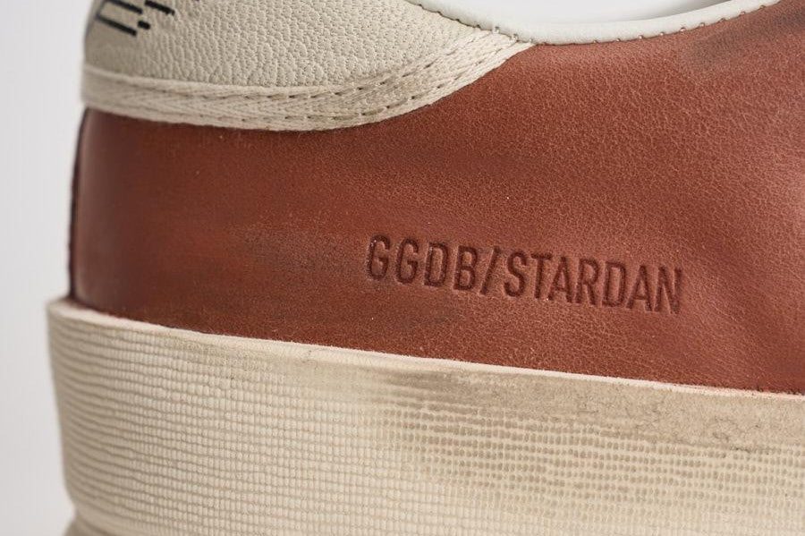 Sneakers uomo bianco e rosso mattone GMF00479 F00852612488 GOLDEN GOOSE 