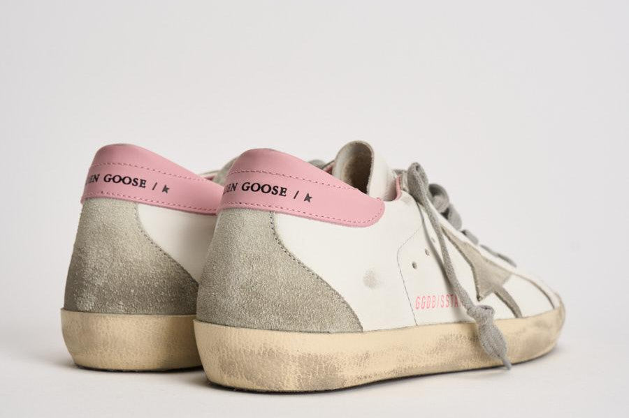 Sneakers donna Super Star bianche e rosa GWF00102 F00256910914 GOLDEN GOOSE 
