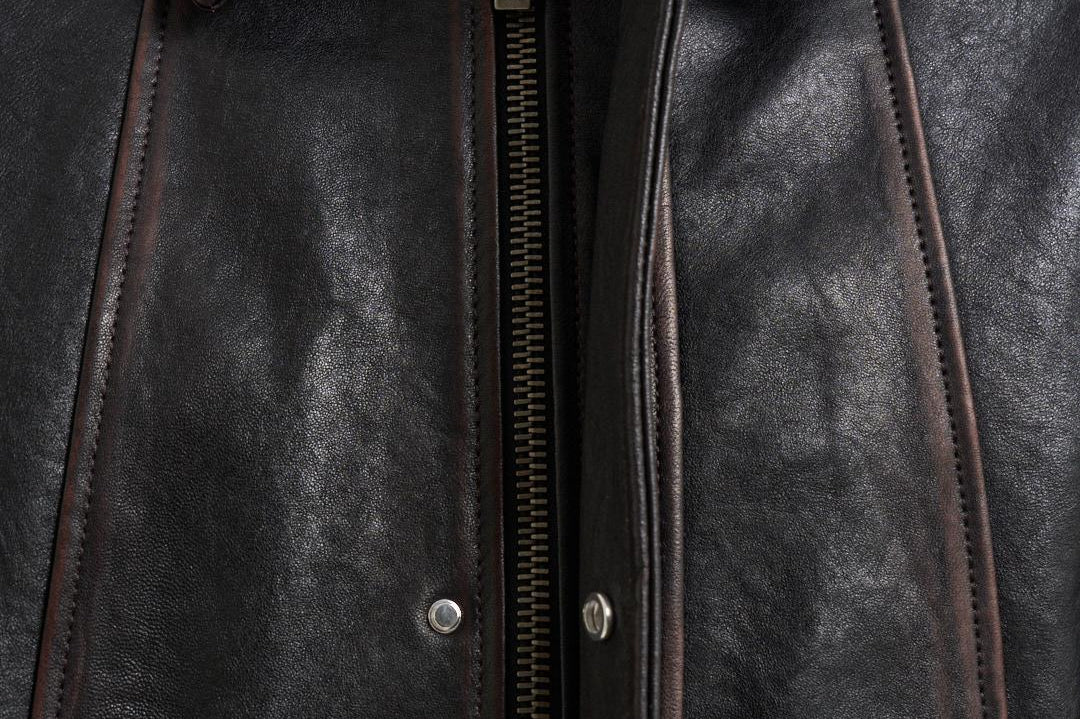 Giacca uomo in pelle nera GMP02531 P00230140249 GOLDEN GOOSE 