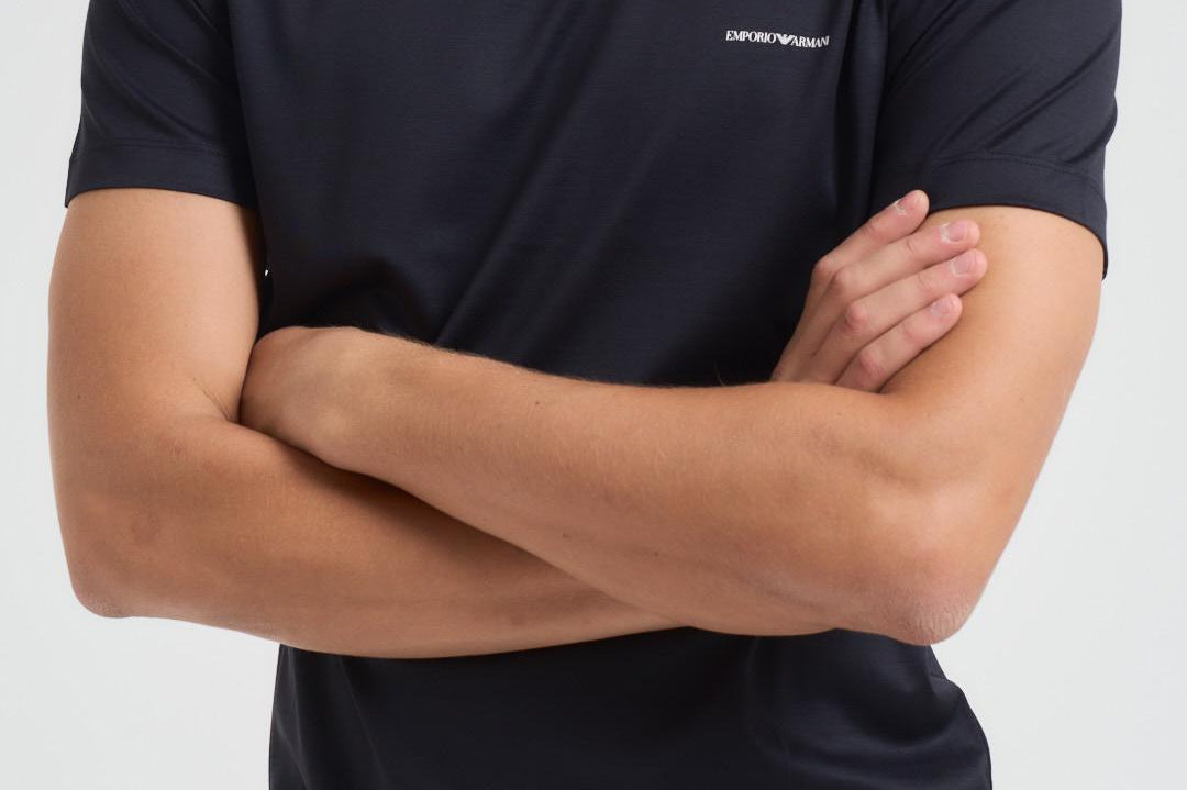 T-shirt uomo blu con logo bianco 8N1TD8 1JVZ0920 EMPORIO ARMANI 