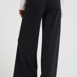 Pantalone donna a palazzo nero W25701 10 RRD 