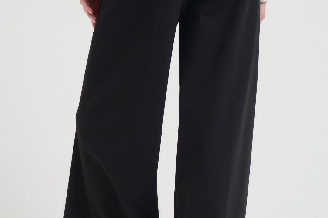 Pantalone donna a palazzo nero W25701 10 RRD 