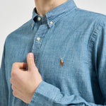 Camicia uomo in denim chiaro 710548538 001 RALPH LAUREN 