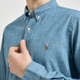 Camicia uomo in denim chiaro 710548538 001 RALPH LAUREN 