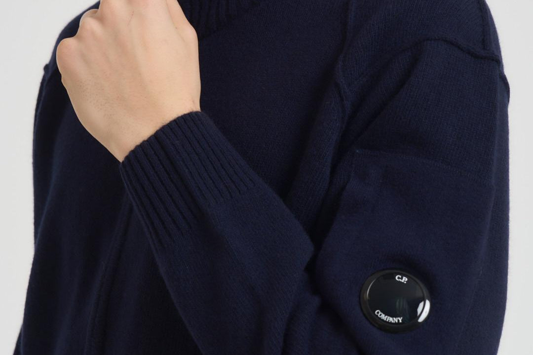 Cardigan uomo con zip blu notte RFCKN708A 110149A888 C.P. COMPANY 