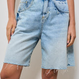 Bermuda donna in denim chiaro LEA 8662 ICON DENIM 