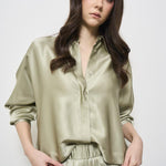 Camicia donna in raso salvia S06274 6638035 PESERICO 