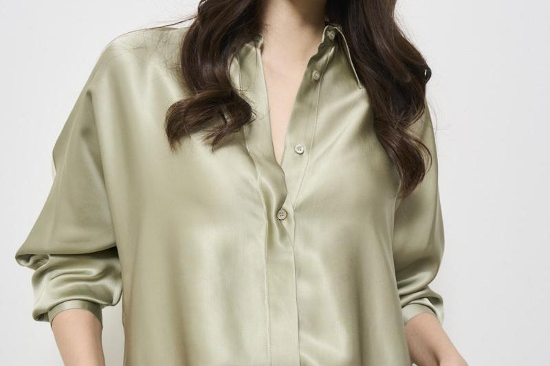 Camicia donna in raso salvia S06274 6638035 PESERICO 