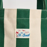 Borsa tote donna in cotone a righe verde STRIPESPOP 51 MC2 SAINT BARTH 