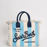 Borsa donna Colette a righe bianca e celeste COLETTE 02629L MC2 SAINT BARTH 