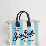 Borsa donna Colette a righe bianca e celeste COLETTE 02629L MC2 SAINT BARTH 