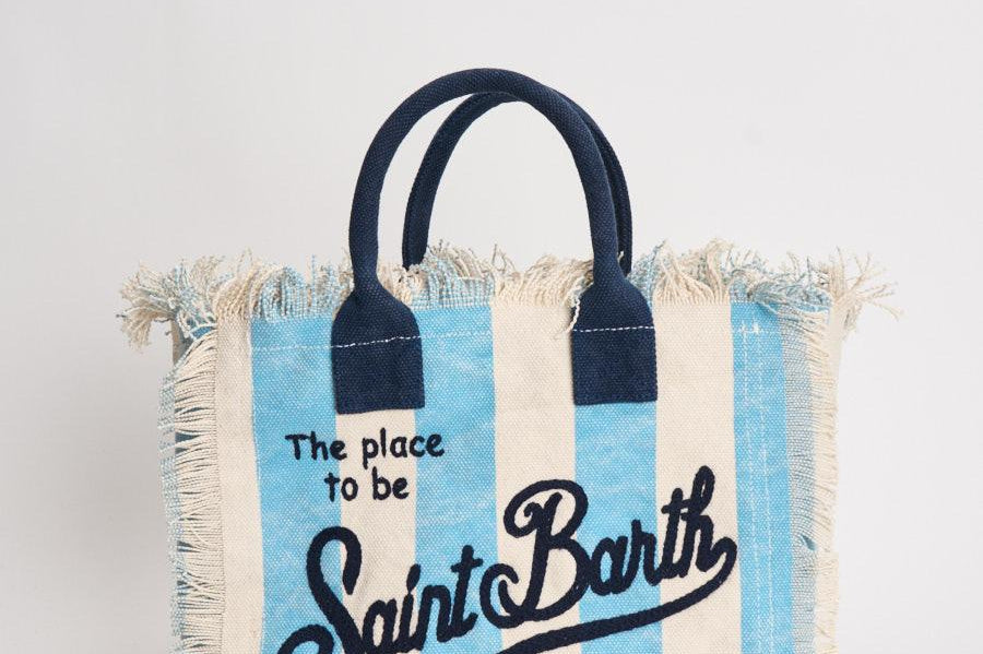 Borsa donna Colette a righe bianca e celeste COLETTE 02629L MC2 SAINT BARTH 
