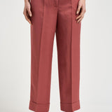 Pantaloni donna dritto rosso mattone A04210D 01926124 PESERICO 