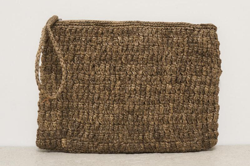Pochette donna Club in rafia marrone CLUB DARKTEA IBELIV 