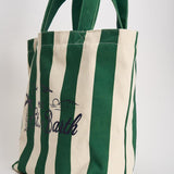 Borsa tote donna in cotone a righe verde STRIPESPOP 51 MC2 SAINT BARTH 