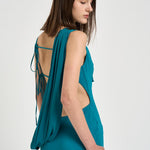 Abito donna lungo verde petrolio TM190138A JADE THE ANDAMANE 
