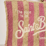 Borsa donna Colette in rafia a righe rosa COLETTERAFIA 01527H MC2 SAINT BARTH 