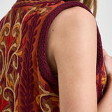 Gilet donna ricamato multicolor SUNA1GIL RUST ANTIK BATIK 