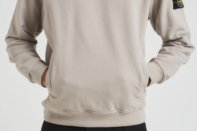 Felpa uomo con cappuccio grigio chiaro 6100029 S0A20V0061 STONE ISLAND 