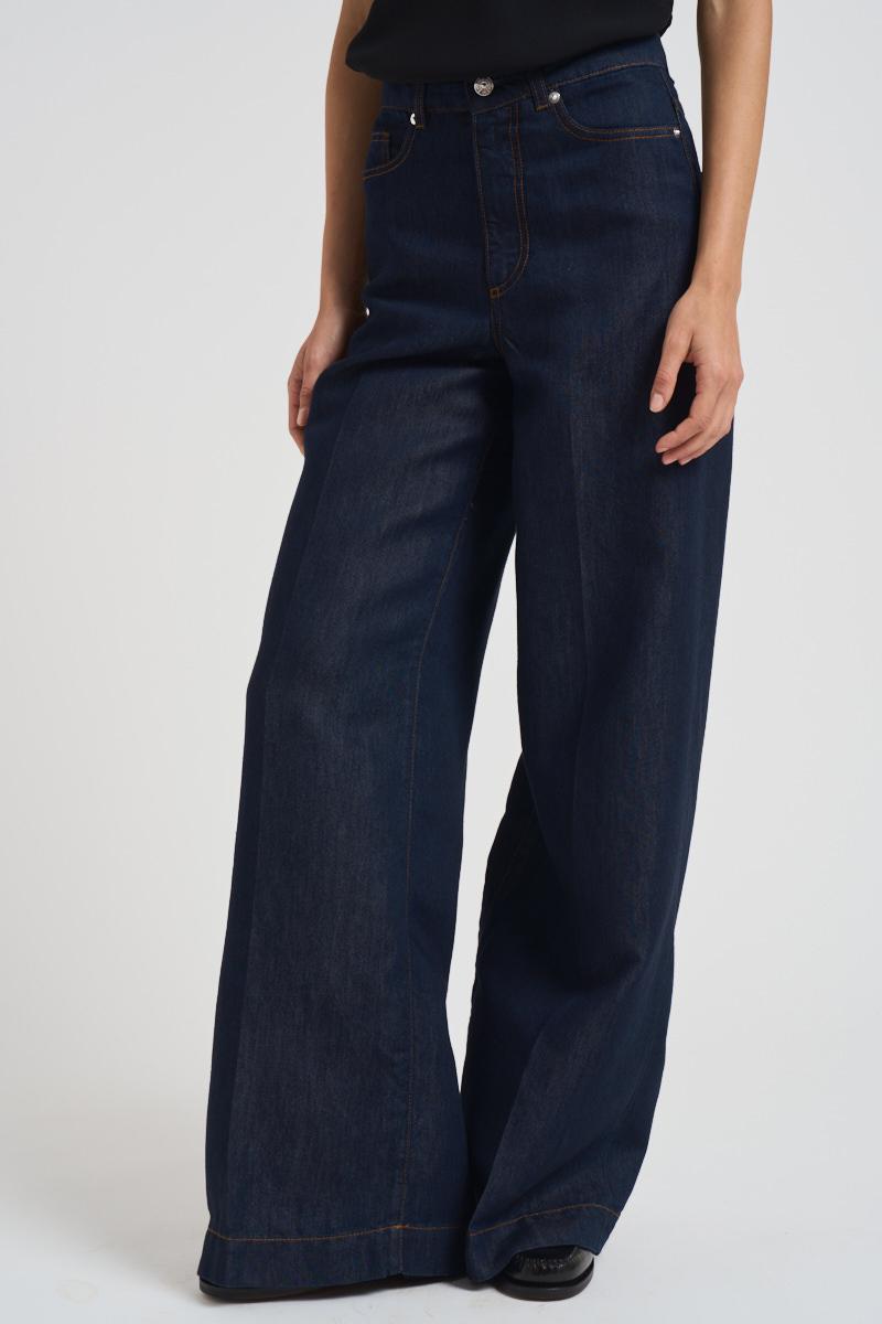 Jeans palazzo in denim donna LPE10V86 BLU NINE IN THE MORNING 